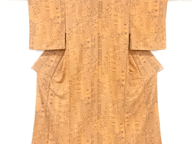 JAPANESE KIMONO / VINTAGE KOMON KIMONO / TANZAKU & FLORAL SARASA